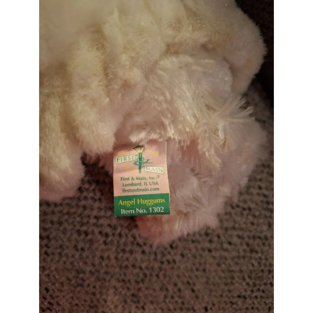 First & Main‎ White Plush Teddy Bear Angel Huggums Collectible No 1302 Flower